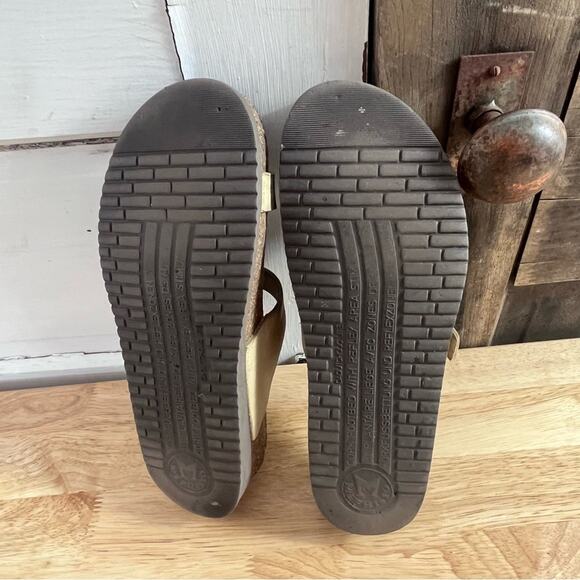 Mephisto Sandals Women Size 40 10 Tan Helen Nubuck Leather Buckle Cork Slip On - Picture 11 of 13